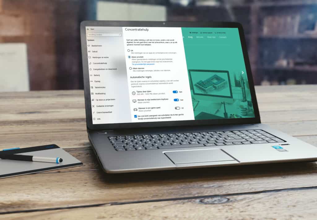 Focus Assist Concentratiehulp Windows 10