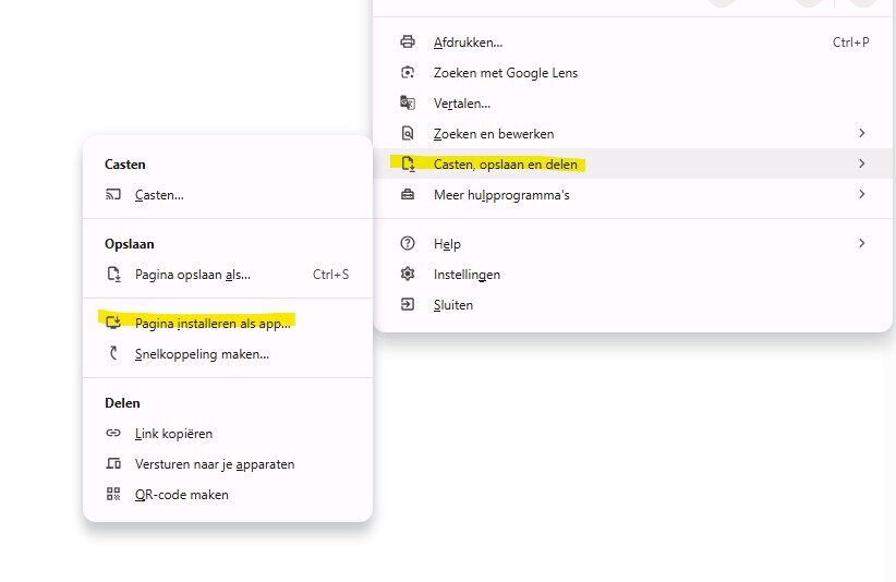 App installeren Chrome